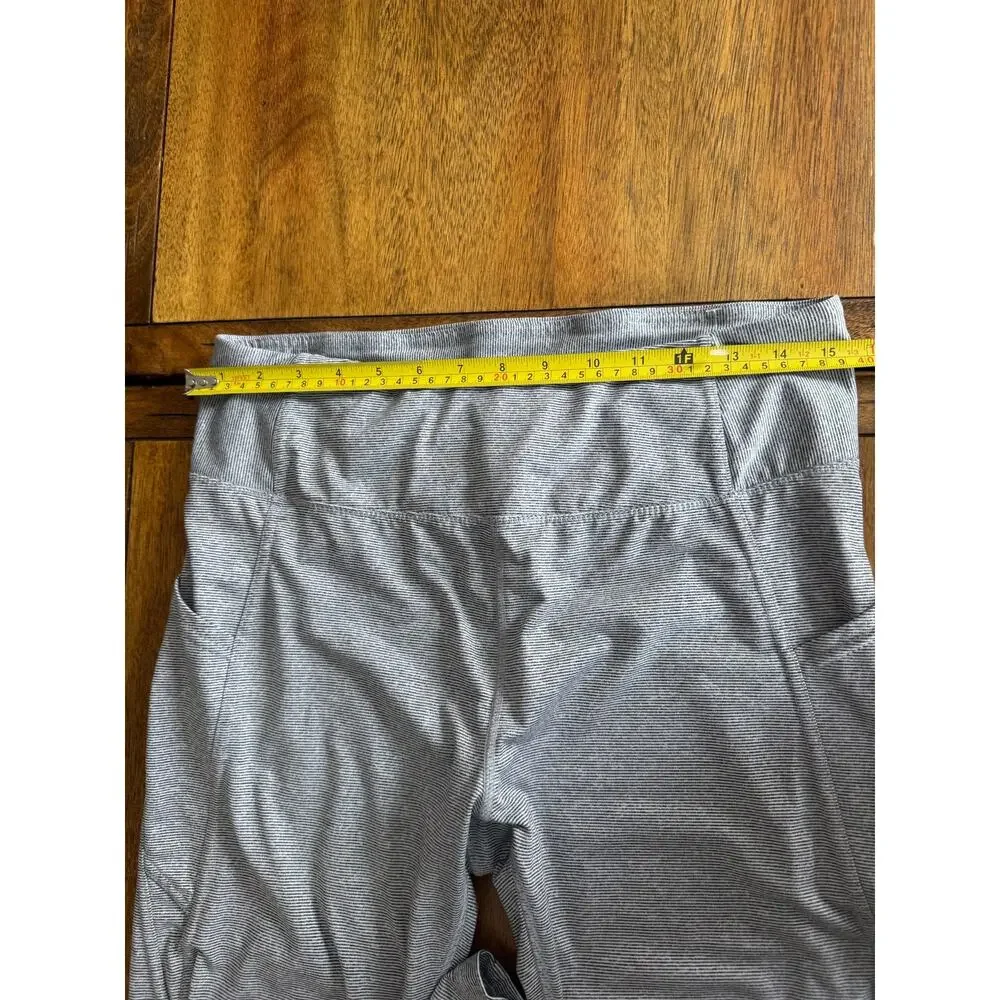 Danskin Gray Striped Leggings Women’s L/G Yoga Activewear Stretch Pants - Picture 6 of 10
